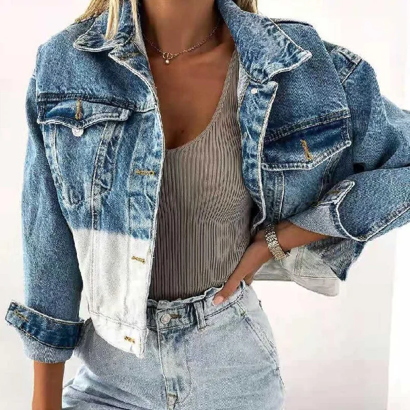 Denim Jacket Lapel Loose Women's Jacket Herringbone Jacket Houndstooth Jacket Plaid Jacket Denim Jacket Lapel Loose Women's Jacket Herringbone Jacket Houndstooth Jacket Plaid Jacket
