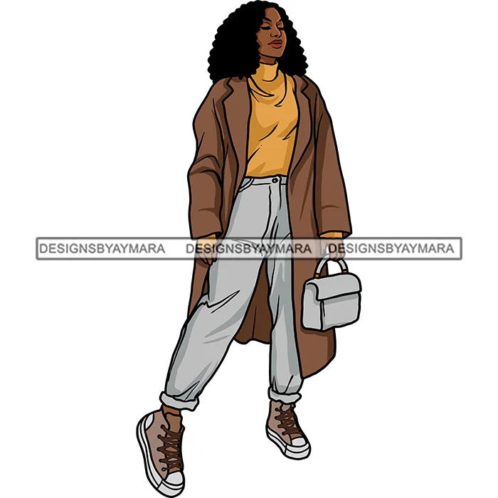 Winter Fall Fashion Woman Model Casual Clothing Outfit Cold Weather Jacket Coat Sweater Autumn SVG JPG PNG Clipart Cricut Silhouette Cut Cutting Oversized Loose Flowy