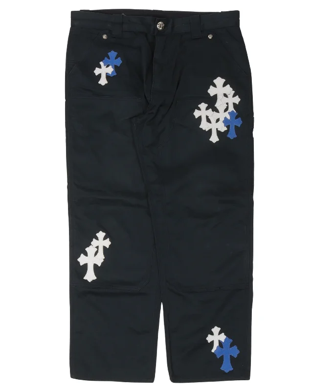 Multicolor Cross Patch Carpenter Pants Classic Straight Pants