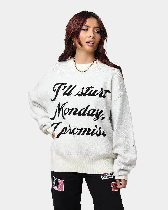 Diet Starts Monday Promise Sweater Antique Sequined Glittery Shiny