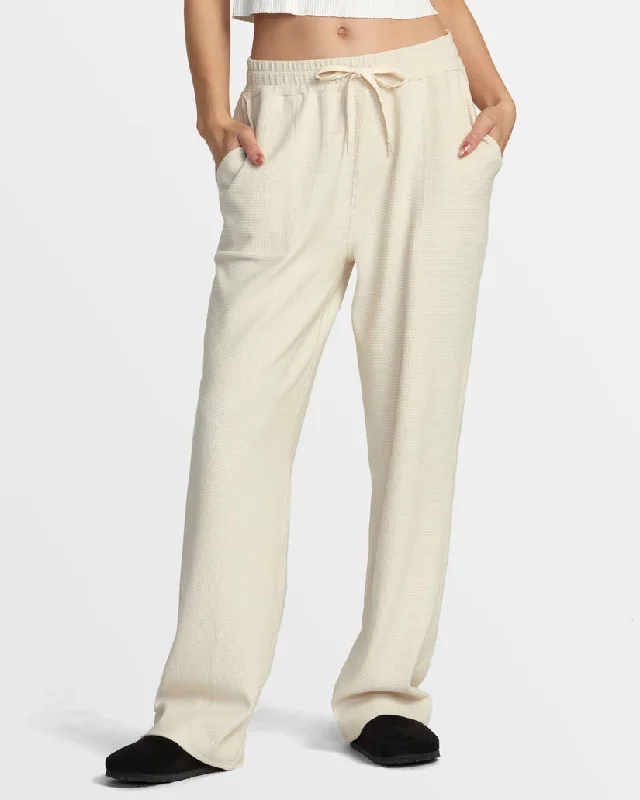 RVCA SOFIE WAFFLE PANT - LATTE Classic Cropped Pants
