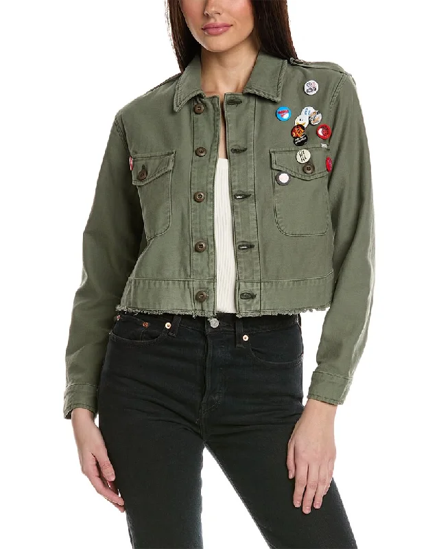 MOTHER Denim The Cropped Veteran Jacket Striped Jacket Polka Dot Jacket Floral Jacket MOTHER Denim The Cropped Veteran Jacket Striped Jacket Polka Dot Jacket Floral Jacket