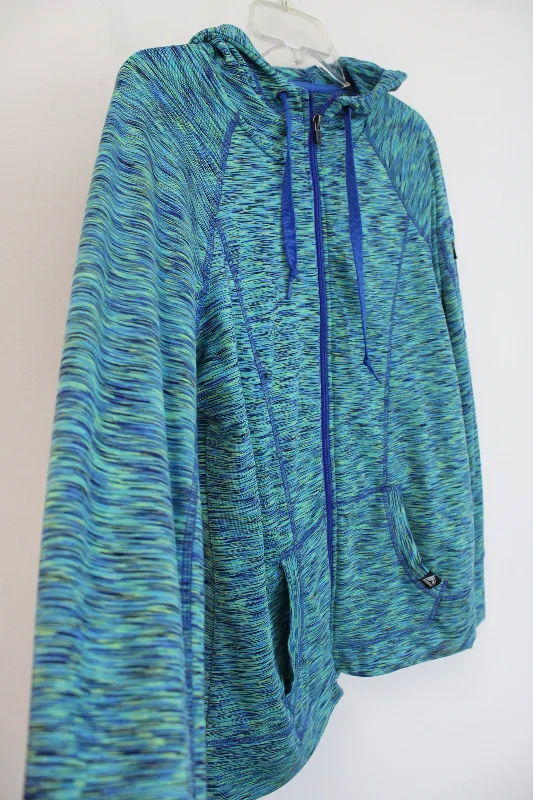 RBX Blue Green Athletic Jacket | L Print Jacket Jacquard Jacket Patchwork Jacket