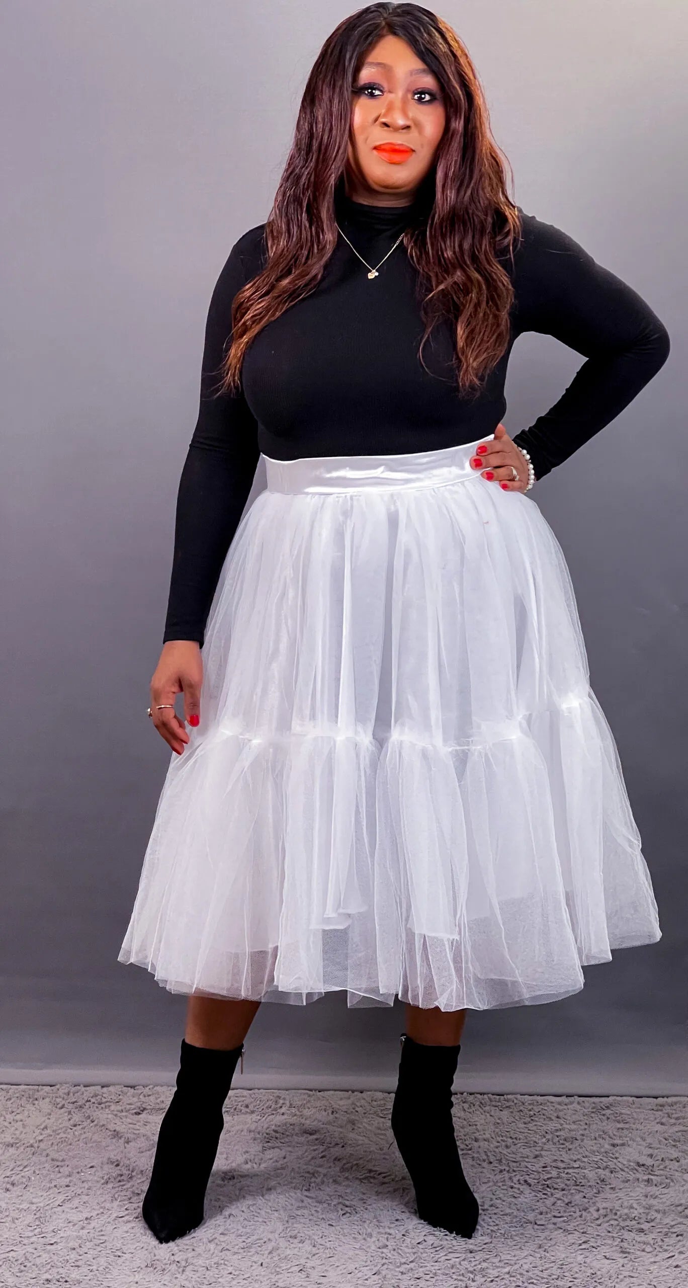 Tulle Skirt White a-line skirt cut