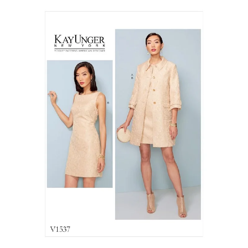 Vogue Pattern V1537 Misses' Princess Seam Jacket and V-Back Dress with Straps Bomber Jacket Anorak Windbreaker Vogue Pattern V1537 Misses' Princess Seam Jacket and V-Back Dress with Straps Bomber Jacket Anorak Windbreaker