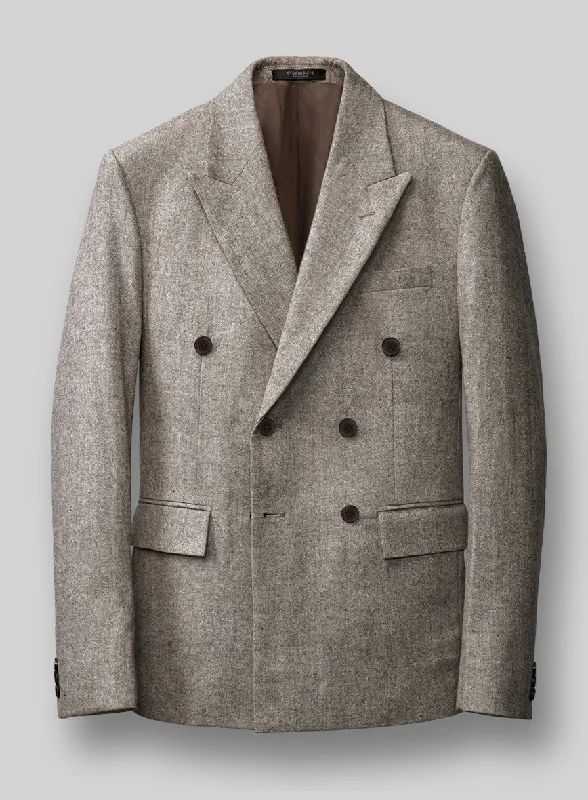 Light Weight Brown Tweed Jacket Faux Fur Jacket Real Fur Jacket Shearling Jacket