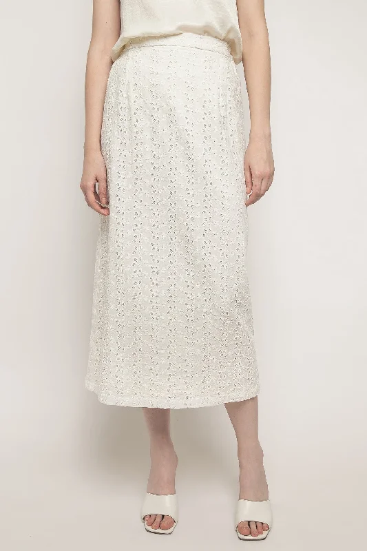 Ziya Skirt in White leather skirt sleek