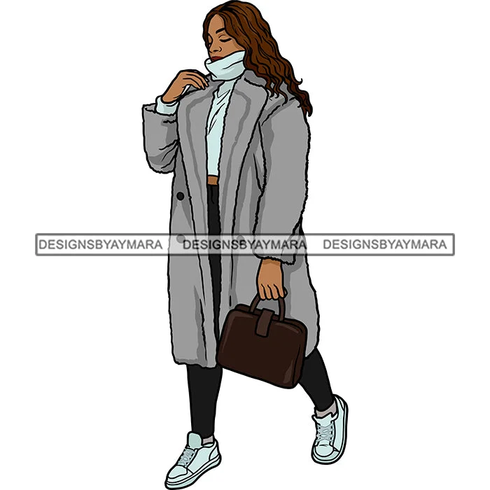 Winter Fall Fashion Woman Model Casual Clothing Outfit Cold Weather Jacket Coat Sweater Autumn SVG JPG PNG Clipart Cricut Silhouette Cut Cutting Mesh Fabric Canvas Fabric Denim Fabric