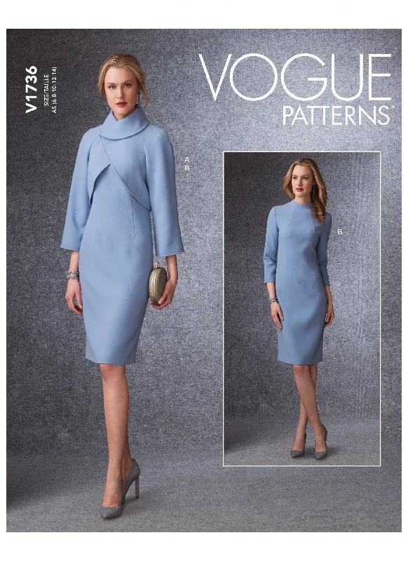 Vogue Pattern V1736 Misses' Lined Raglan-Sleeve Jacket and Funnel-Neck Dress Nylon Jacket Polyester Jacket Spandex Jacket Vogue Pattern V1736 Misses' Lined Raglan-Sleeve Jacket and Funnel-Neck Dress Nylon Jacket Polyester Jacket Spandex Jacket