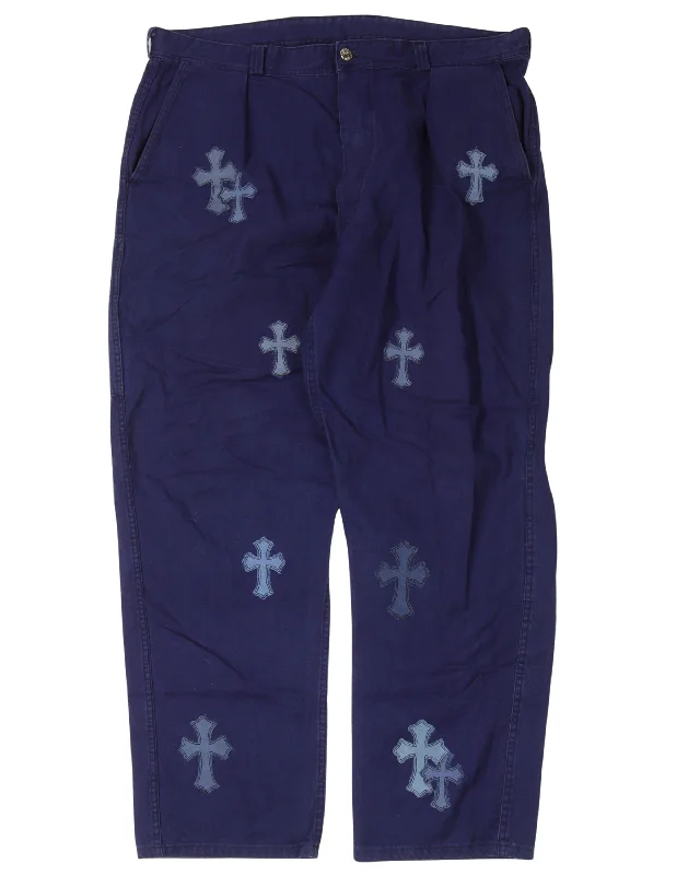 Cross Patch Carpenter Pants Comfy High-Waist Jeans