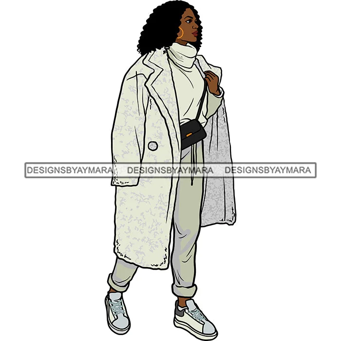Winter Fall Fashion Woman Model Casual Clothing Outfit Cold Weather Jacket Coat Sweater Autumn SVG JPG PNG Clipart Cricut Silhouette Cut Cutting Chenille Fabric Brocade Fabric Lace Fabric