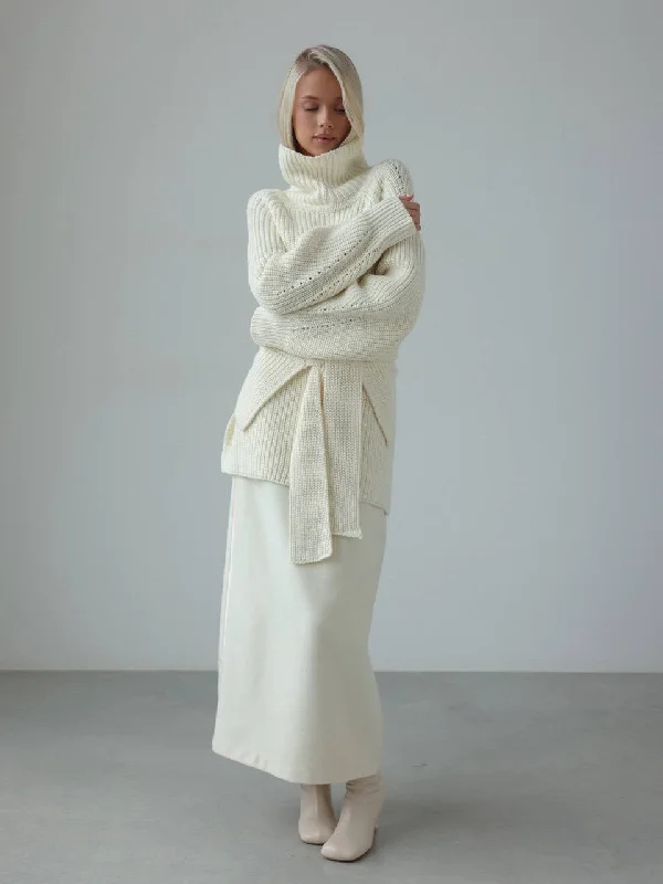 Wool Blend Maxi Skirt cashmere skirt rich