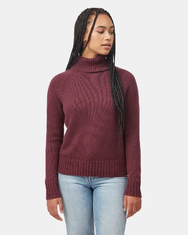 Highline Wool Turtleneck Sweater Seamless Knitted Crochet