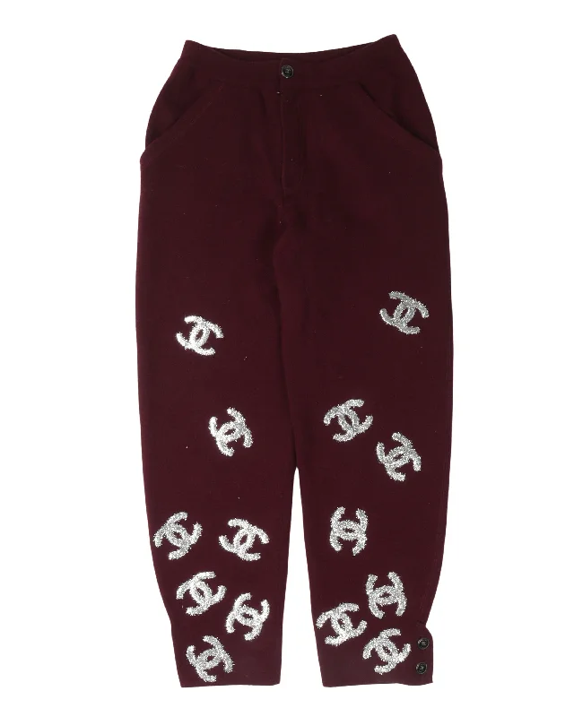 Glitter Patch Cashmere Pants Stylish Harem Pants