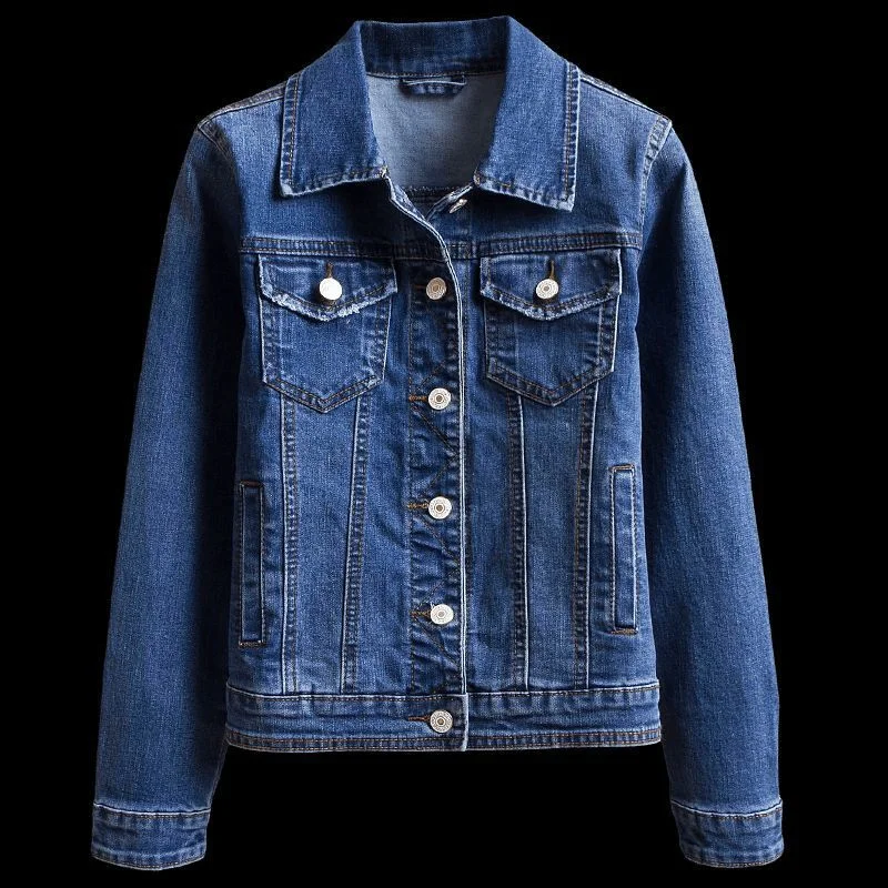 Autumn Slim Casual Jacket Student Jacket Denim Fabric Leather Fabric Suede Fabric