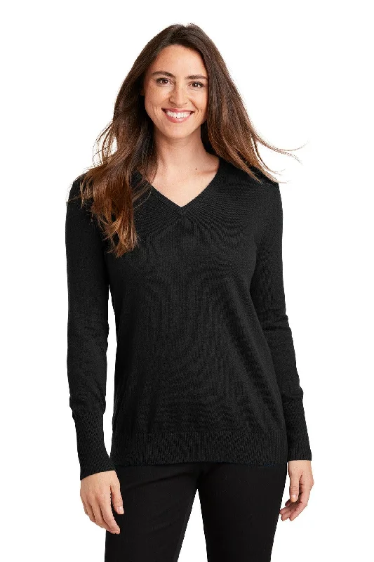 Port Authority Ladies V-Neck Sweater. LSW285 Striped Floral Plaid