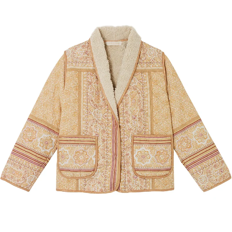Meadow Jacket in Tuscan Peach by Faune Front Pockets Side Pockets Patch Pockets