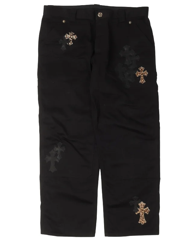 Cross Patch Chino Pants Fashionable Button-Up Pants