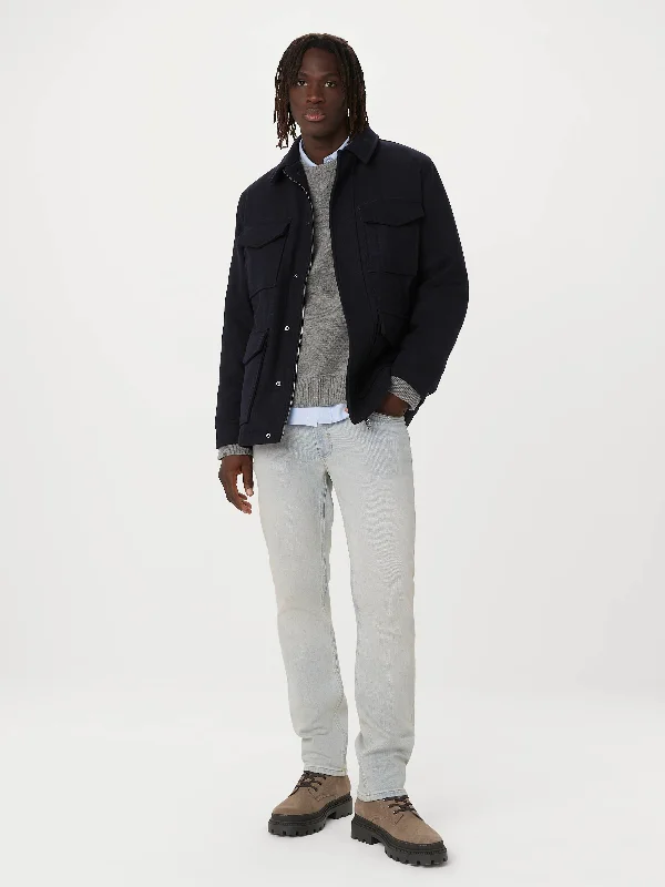 The Recycled Wool Field Jacket in Deep Blue Fleece Jacket Down Jacket Parka