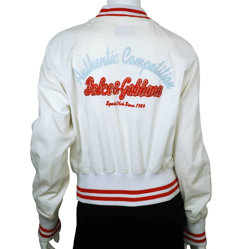 Dolce & Gabbana Windbreaker D&G Baseball Jacket Ladies Sz L Fleece Fabric Down Fabric Feather Fabric Dolce & Gabbana Windbreaker D&G Baseball Jacket Ladies Sz L Fleece Fabric Down Fabric Feather Fabric