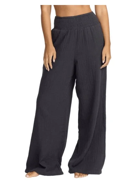 Billabong New Waves Gauze Elastic Waist Pants - BLACK SANDS Comfy Athletic Pants
