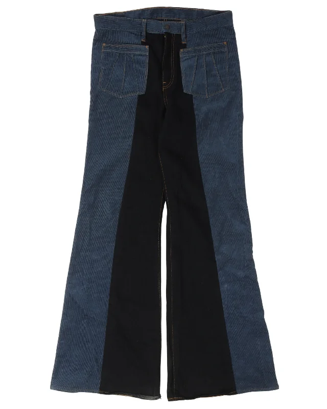 Corduroy Flared Color Blocked Pants Elegant Dress Pants