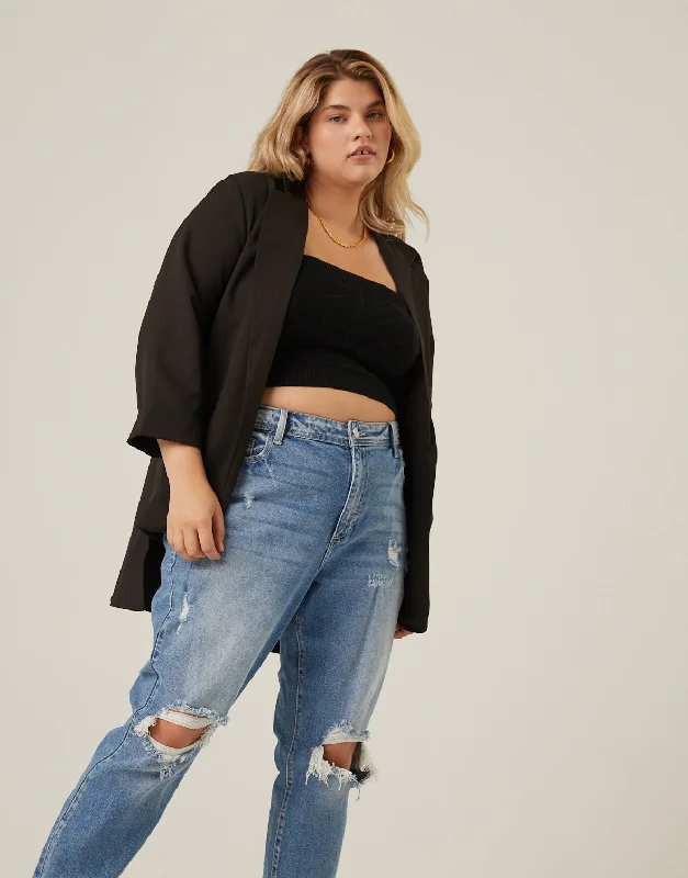 Plus Size Cable Knit Sweater Tube Top Neon Metallic Matte