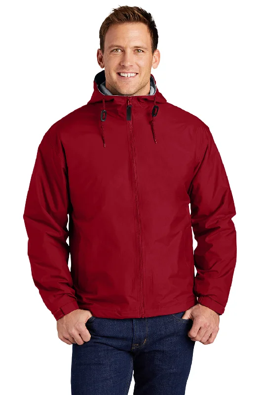 Port Authority Mens Team Wind & Water Resistant Full Zip Hooded Jacket - Red Hoodie Zip-Up Jacket Button-Up Jacket Port Authority Mens Team Wind & Water Resistant Full Zip Hooded Jacket - Red Hoodie Zip-Up Jacket Button-Up Jacket