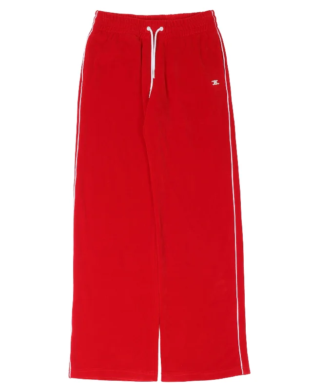 Velour Track Pants Relaxed Casual Leggings