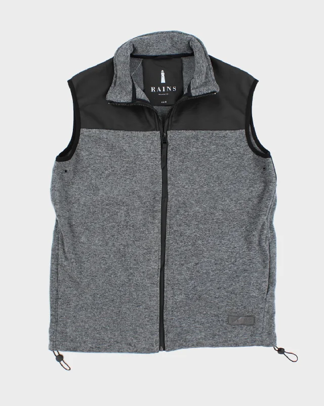 Women's Rains Grey Fleeced Vest Jacket - M Mesh Jacket Canvas Jacket Denim Jacket
