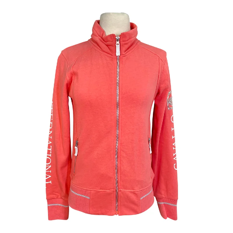 Cavallo 'Mona' Zip Up Jacket  in Hot Coral - Women's Small Cardigan Sweater Pullover