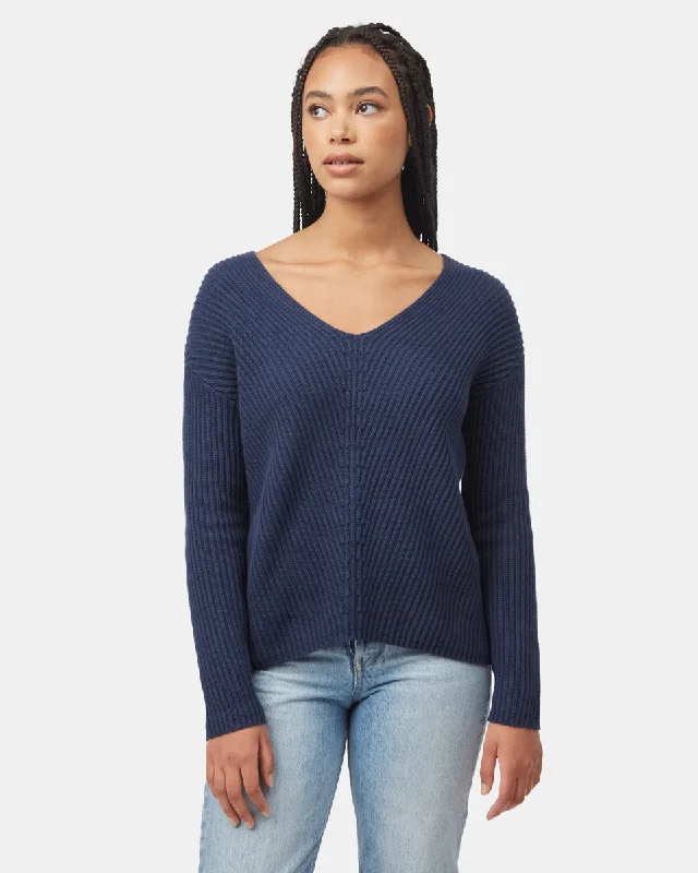 Highline V-Neck Sweater Handmade Hand-knitted Hand-woven