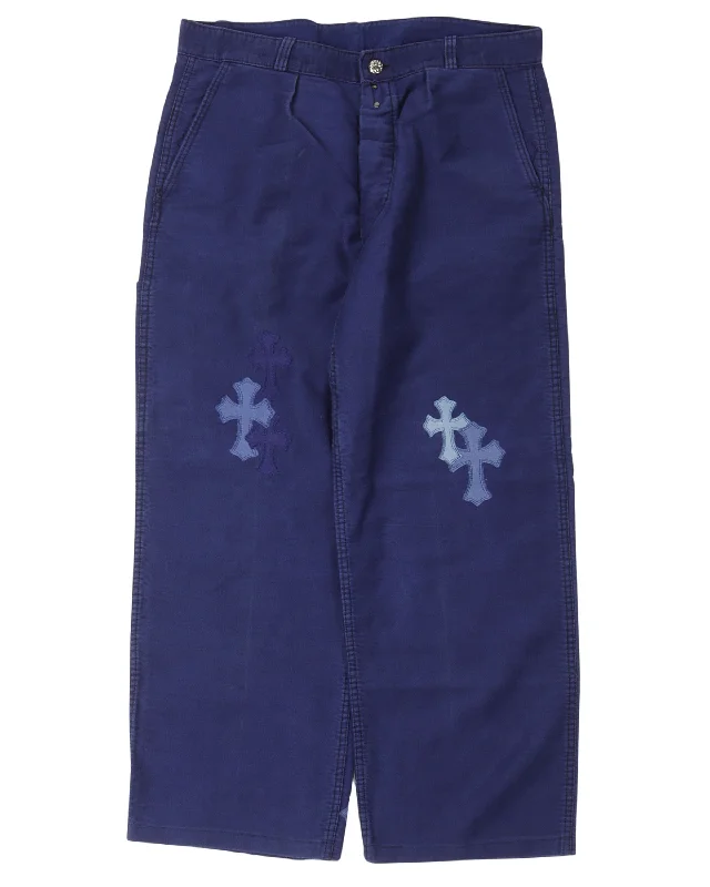 Cross Patch French Bleu de Travail Work Pants Cozy Jogger Leggings