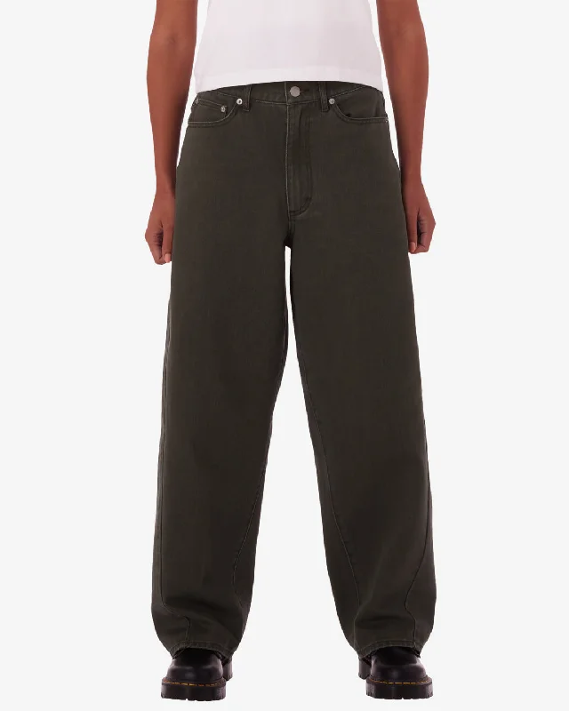 Obey LEAH BAGGY 5-POCKET PANT - DUFFLE BAG FADED WASH Cozy Fitted Pants