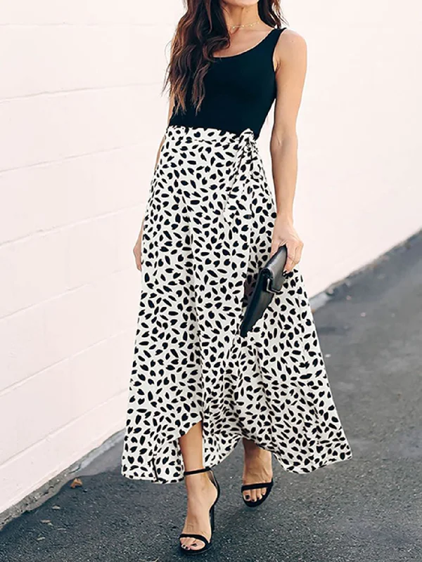 KittenAlarm - Plus Size Slit Floral printing Skirt cashmere skirt fine