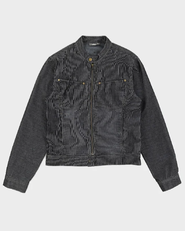 Y2K 00s America Zip Up Jacket - M Stand-Up Collar Roll-Neck Collar Turtle Neck