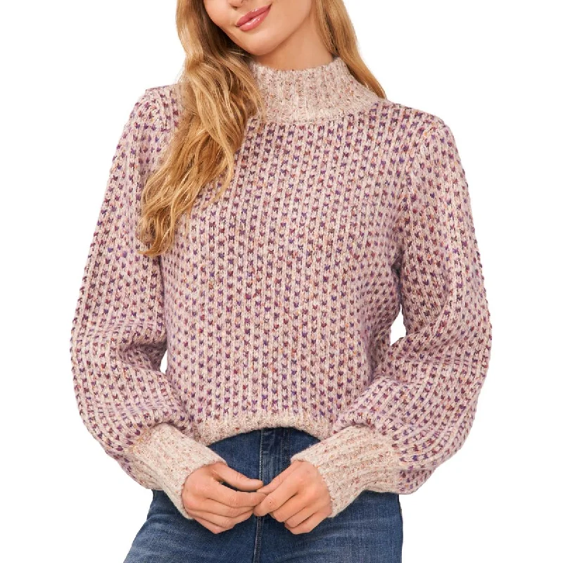CeCe Womens Knit Mock Turtleneck Sweater Knit Fabric Woven Fabric Fleece Fabric