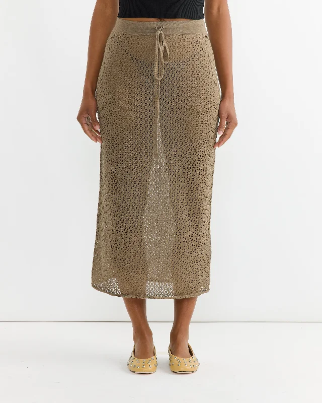 Pointelle Skirt in Earth maxi skirt elegant