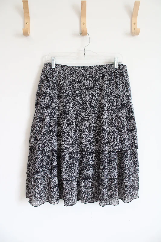 Notations Black & White Patterned Layered Skirt | M corduroy skirt durable