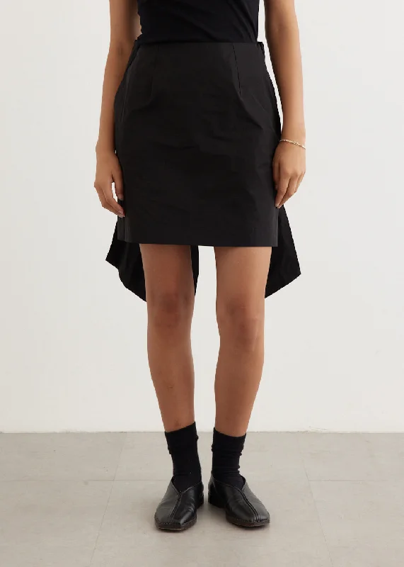 Back Bow Mini Skirt linen skirt light