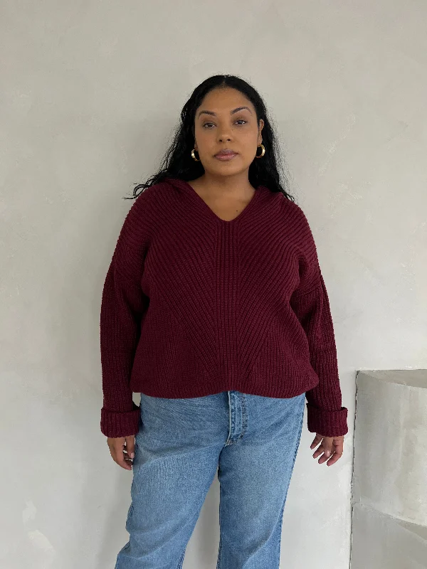 Plus Size V-Neck Hooded Sweater Mesh Fabric Canvas Fabric Denim Fabric