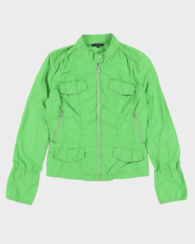 Sisley Y2K Green Fitted Jacket - S Herringbone Jacket Houndstooth Jacket Plaid Jacket