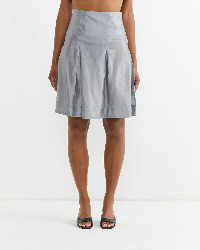 Camilla Midi Skirt in Dark Grey satin skirt smooth