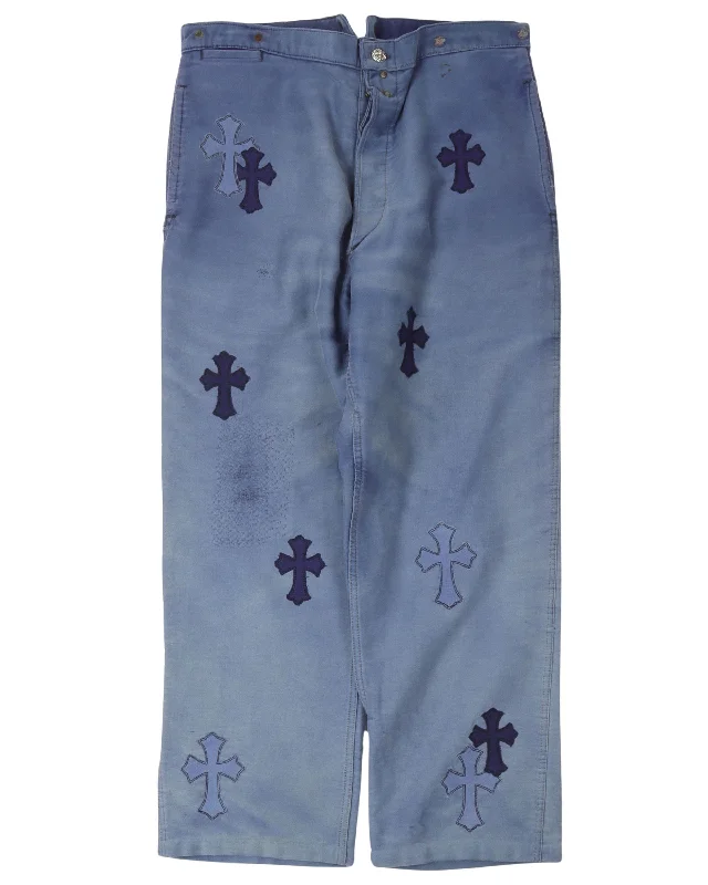 Cross Patch French Bleu de Travail Work Pants Classic Cropped Pants