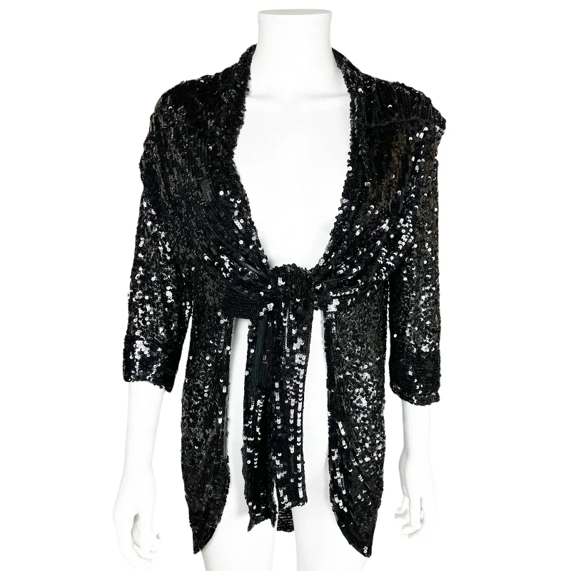 Vintage 1930s Sequinned Jacket Black Sequins on Netting Sz S Anorak Shell Jacket Lightweight Jacket Vintage 1930s Sequinned Jacket Black Sequins on Netting Sz S Anorak Shell Jacket Lightweight Jacket