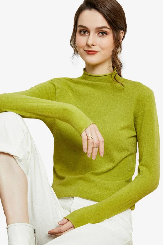 Winter Crimping Mock Neck Sweater Zippered Front Buttoned Front Snap Front