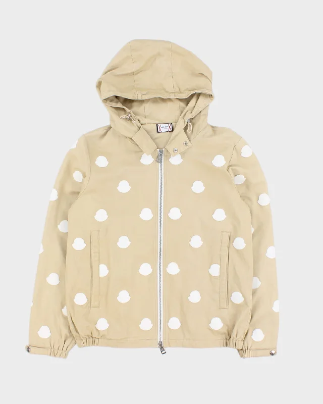 Moncler Beige Hooded Jacket - M Elasticated Jacket Padded Jacket Insulated Jacket