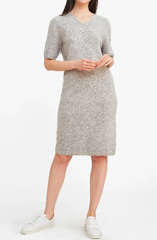 Simply Class Sweater Dress - Grey Open Front Closed Front Wrap Front