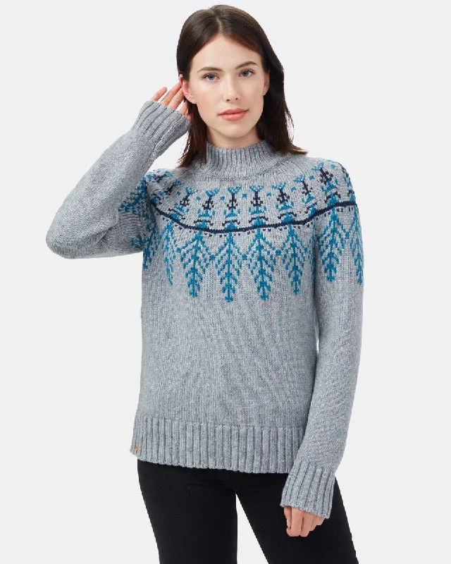 Highline Wool Intarsia Sweater Ribbed Striped Patterned