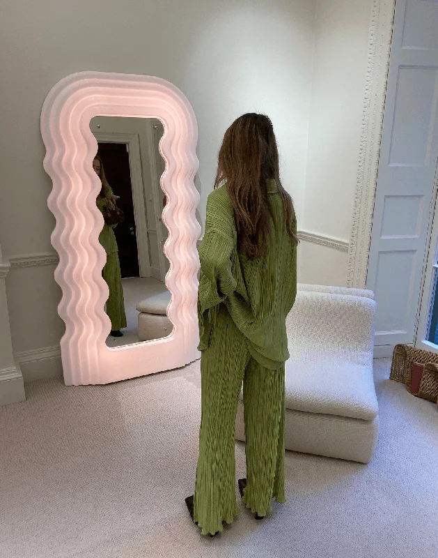 Sweet Serenity Pants (Green) Trendy Wide-Legged Trousers